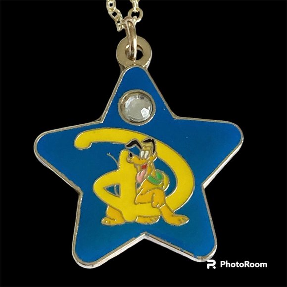 Vintage Disney Pluto Necklace 18" Fab 5 Dog Disneyana Signed Charm Gold Plated - Picture 7 of 11